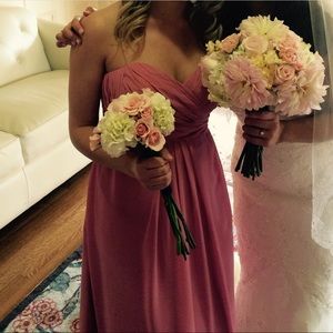 Bill Levkoff pink bridesmaid dress